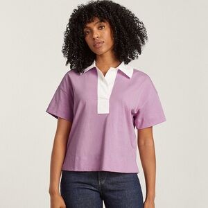 Everlane The Retro Jersey Polo In Purple